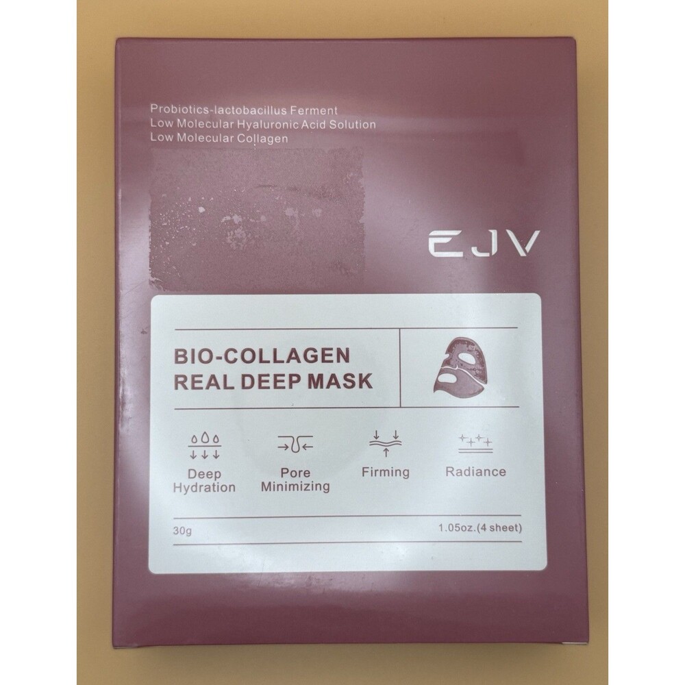 EJV Bio-Collagen Real Deep Mask 4-Pack - Firming, Hydrating Face Sheet Masks